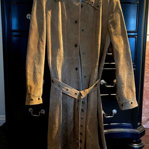 Vintage Nine West Suede/Leather Trench Coat Sz L/G